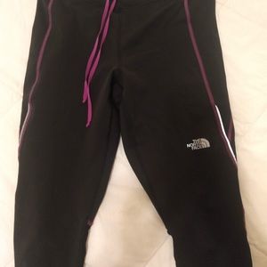 The North Face Black Leggings with Pink Highlights